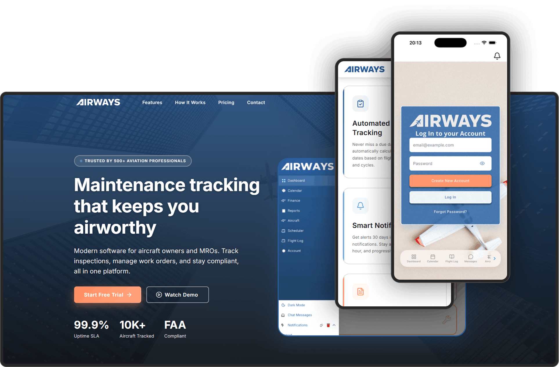Airways product design and web development portfolio screenshot by Sam Zamor