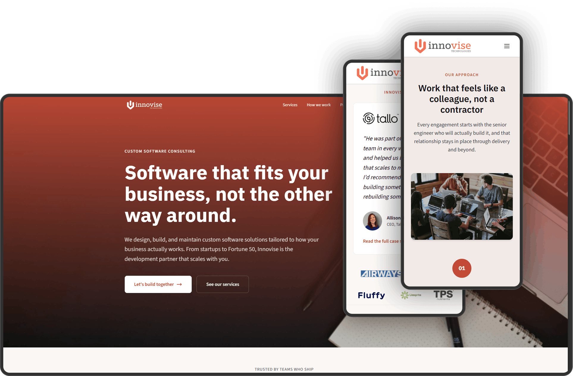 Innovise product design and web development portfolio screenshot by Sam Zamor