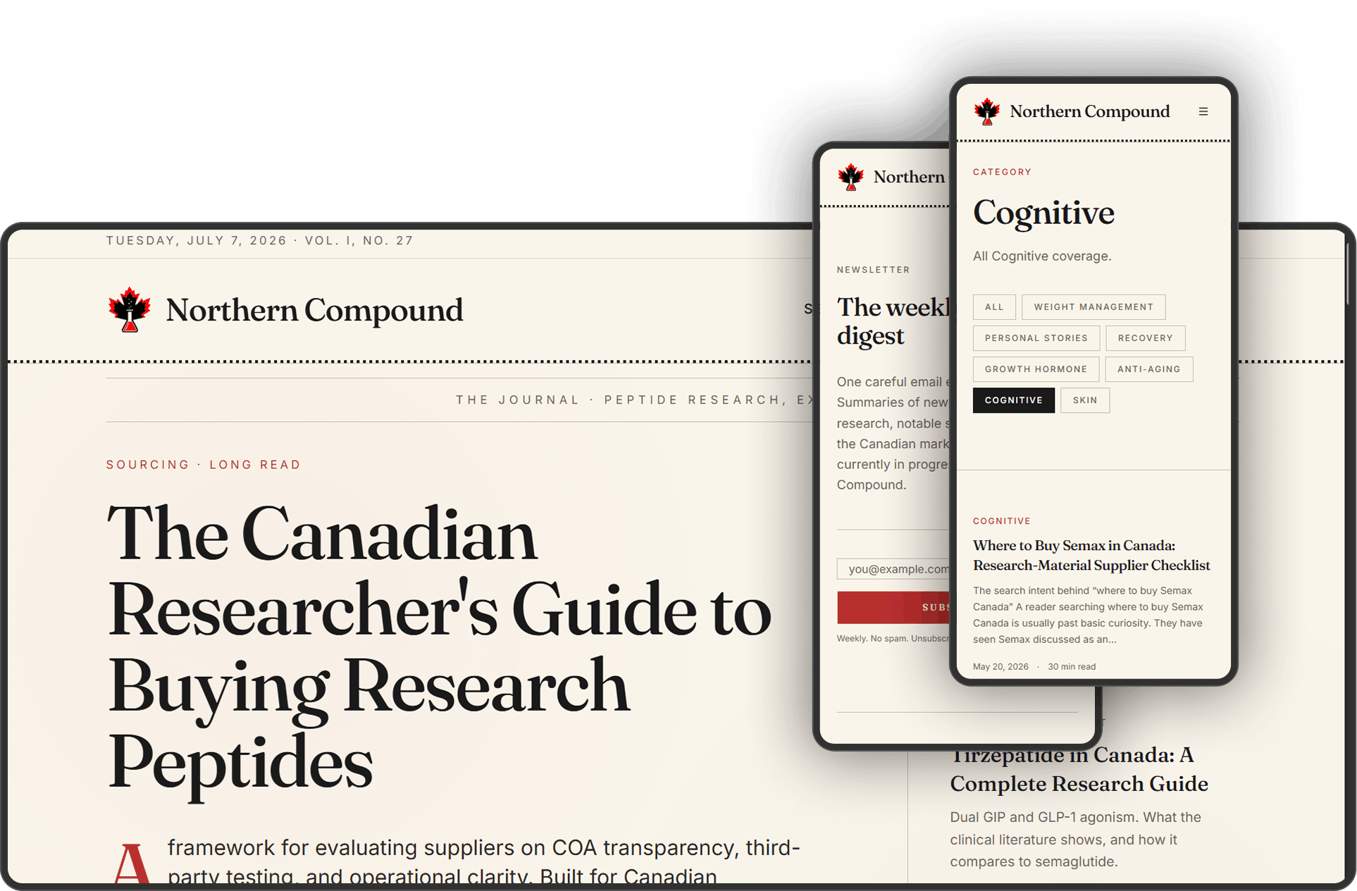 Northern Compound product design and web development portfolio screenshot by Sam Zamor