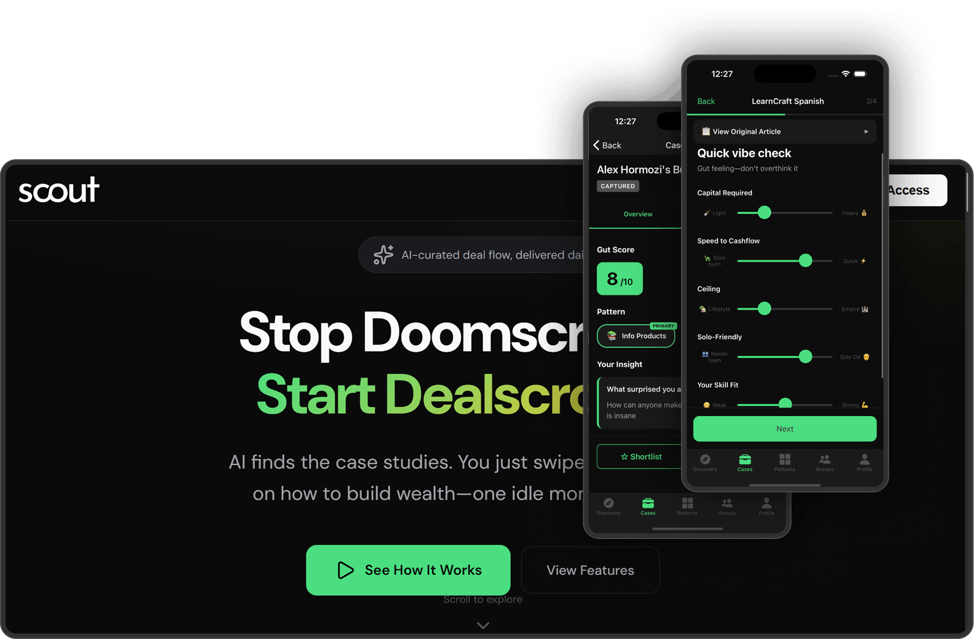 Scout product design and web development portfolio screenshot by Sam Zamor