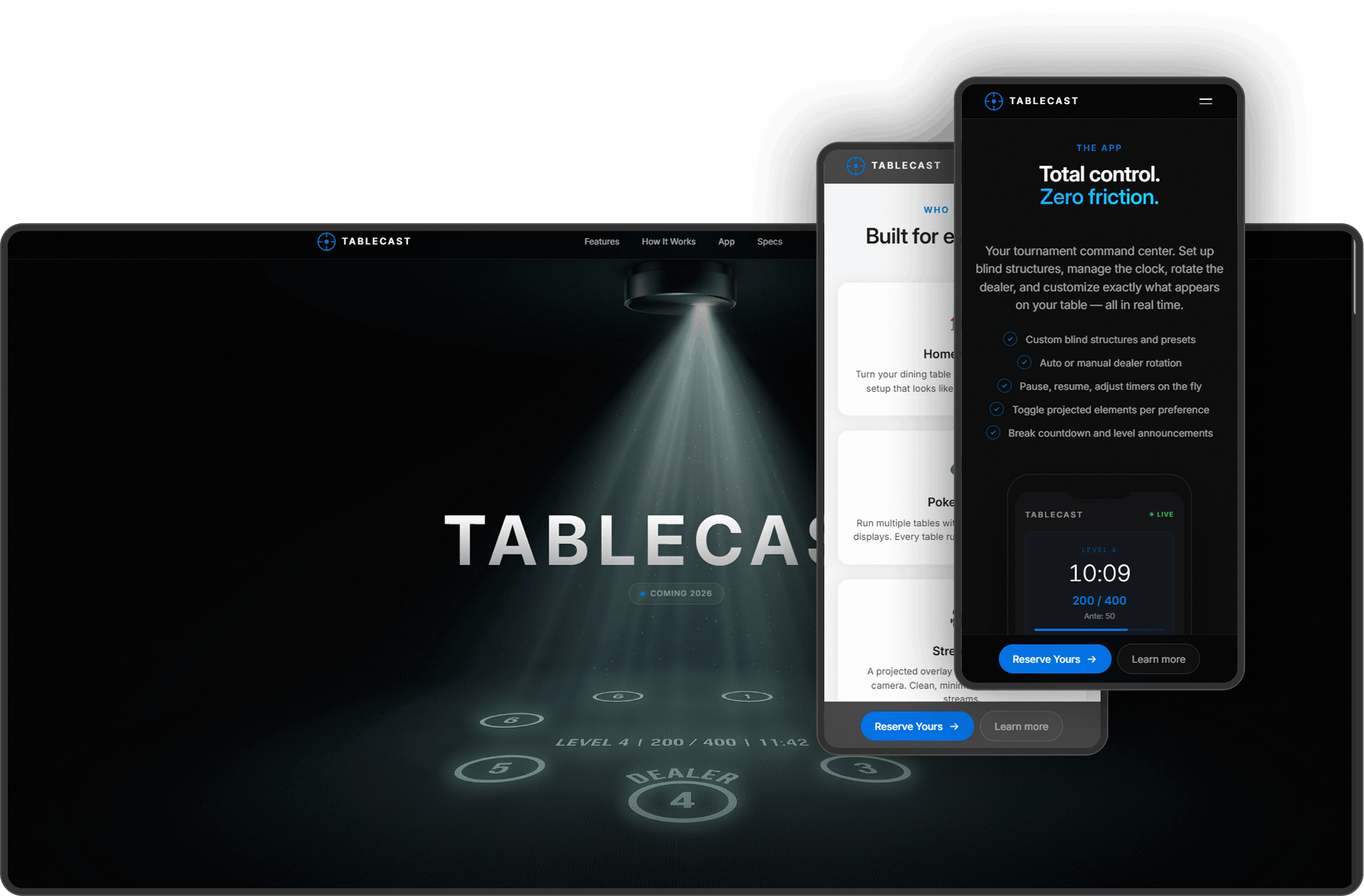 Tablecast product design and web development portfolio screenshot by Sam Zamor